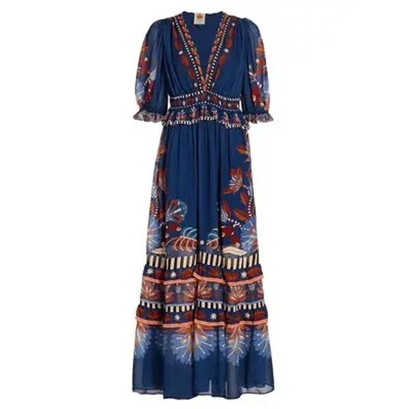 Farm Dresses & Skirts - Farm Rio Nature Beauty Chiffon Geometric Maxi Dress